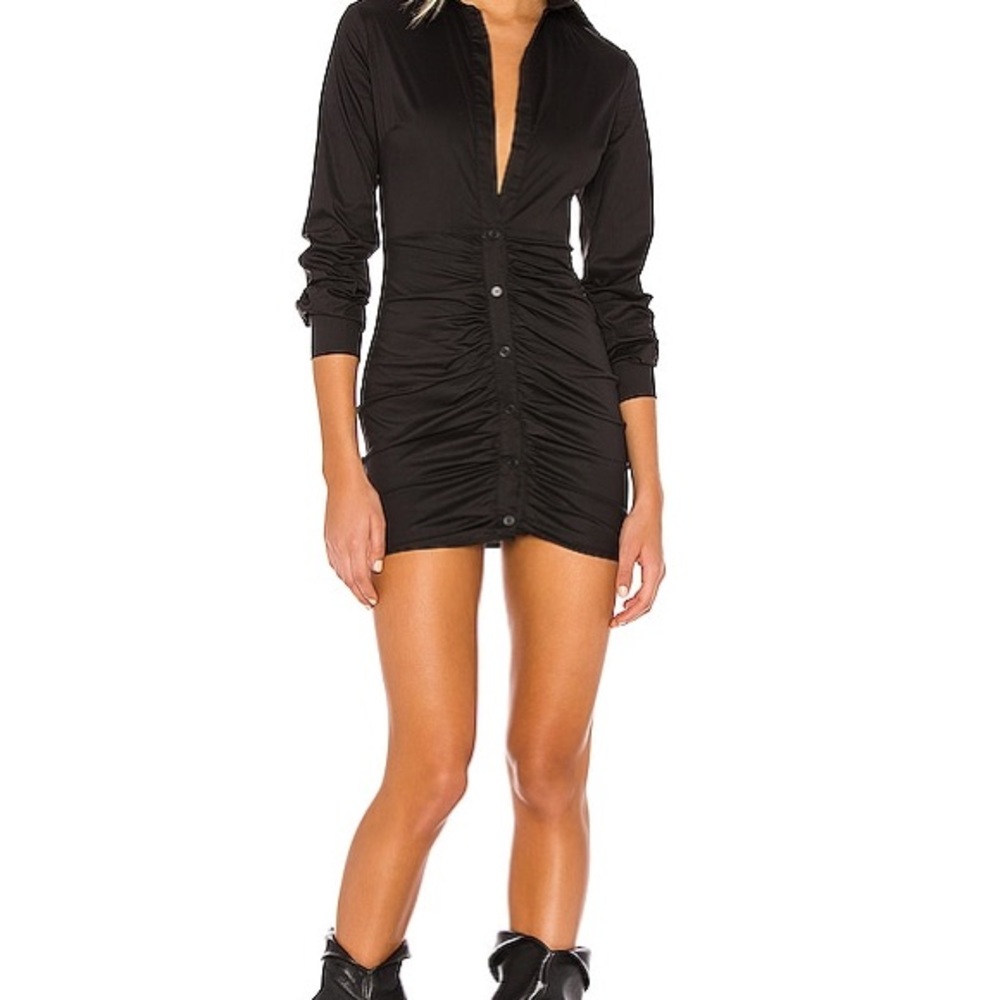 Superdown colette ruched shirt dress
